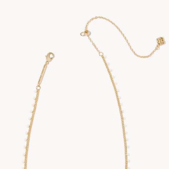 NWOT Kelsey Gold Strand Necklace in White Enamel - Picture 2 of 7